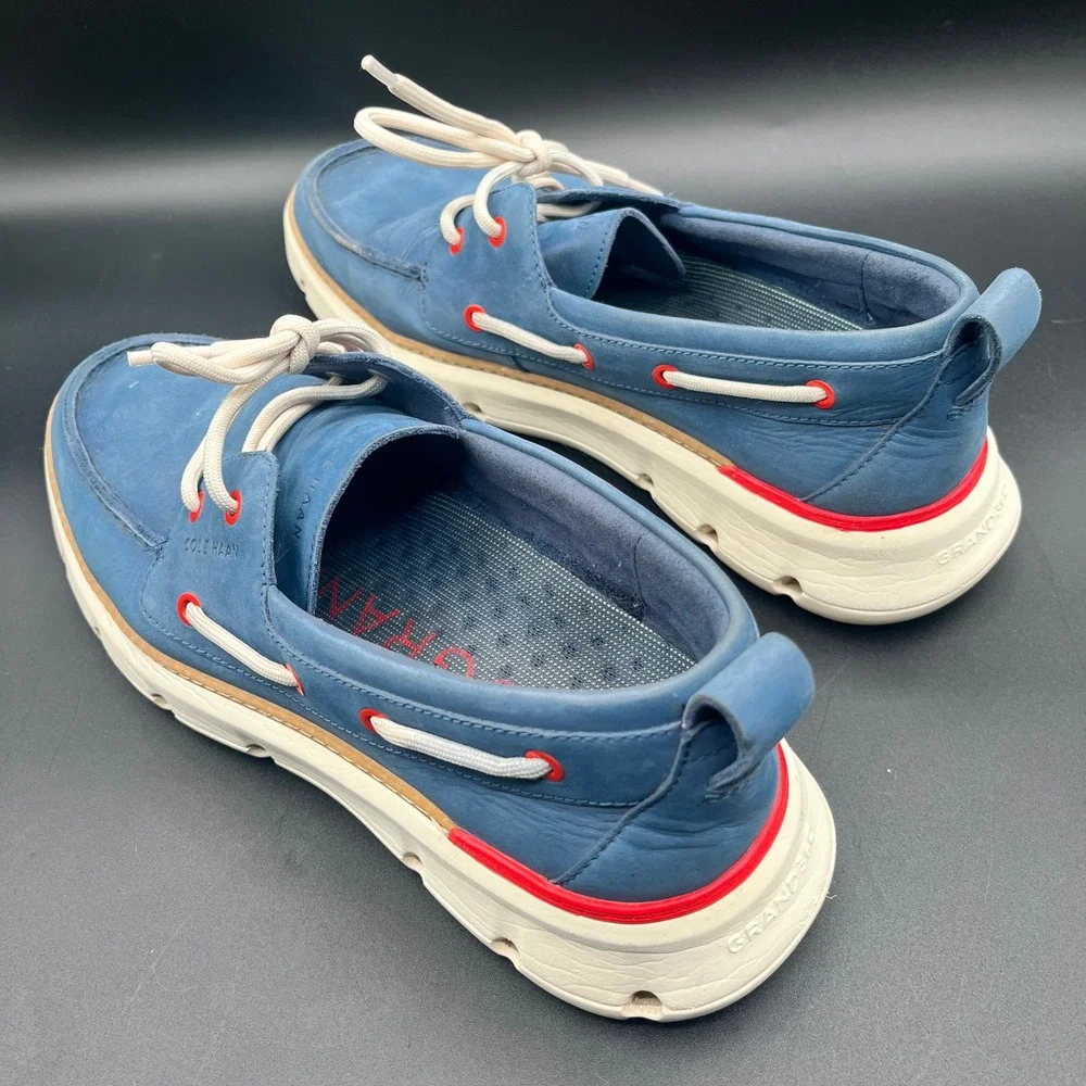 Cole Haan GrandPro 2-Eye Boat Shoes Blue Leather Mens‎ Size 11B W28991 Casual